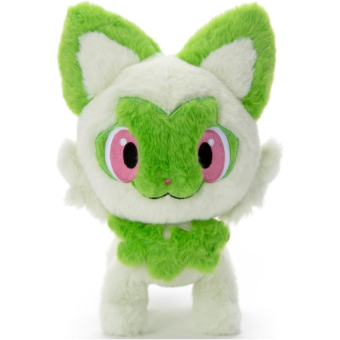 Officiële Pokemon knuffel Sprigatito KutaKutaTatta 24cm lang Takara tomy (Small)